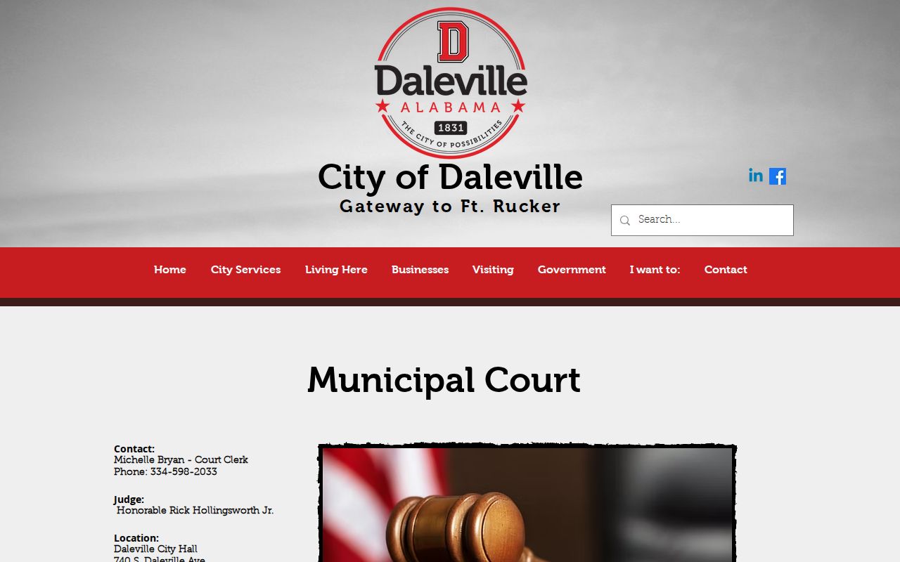 Daleville criminal records municipal court information
