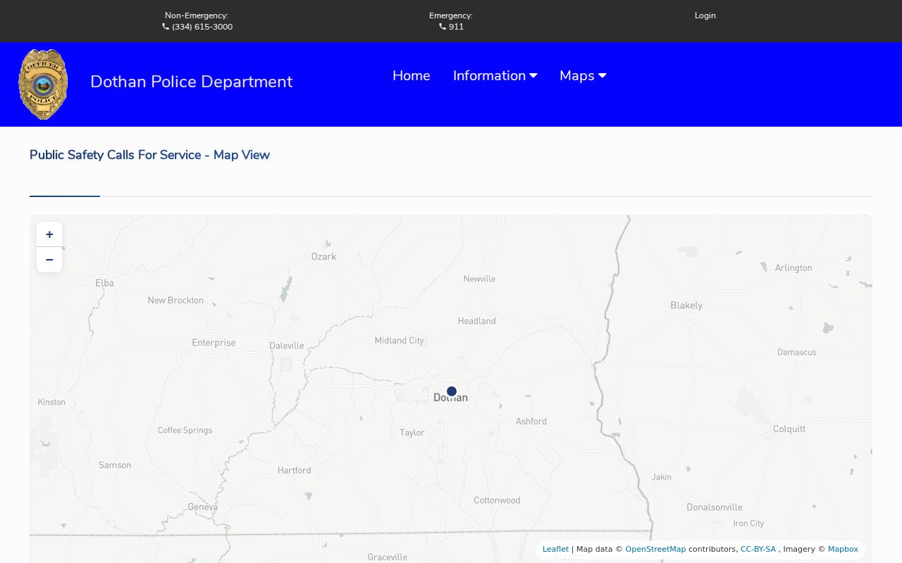 Dothan criminal records Citizen Connect active calls interface