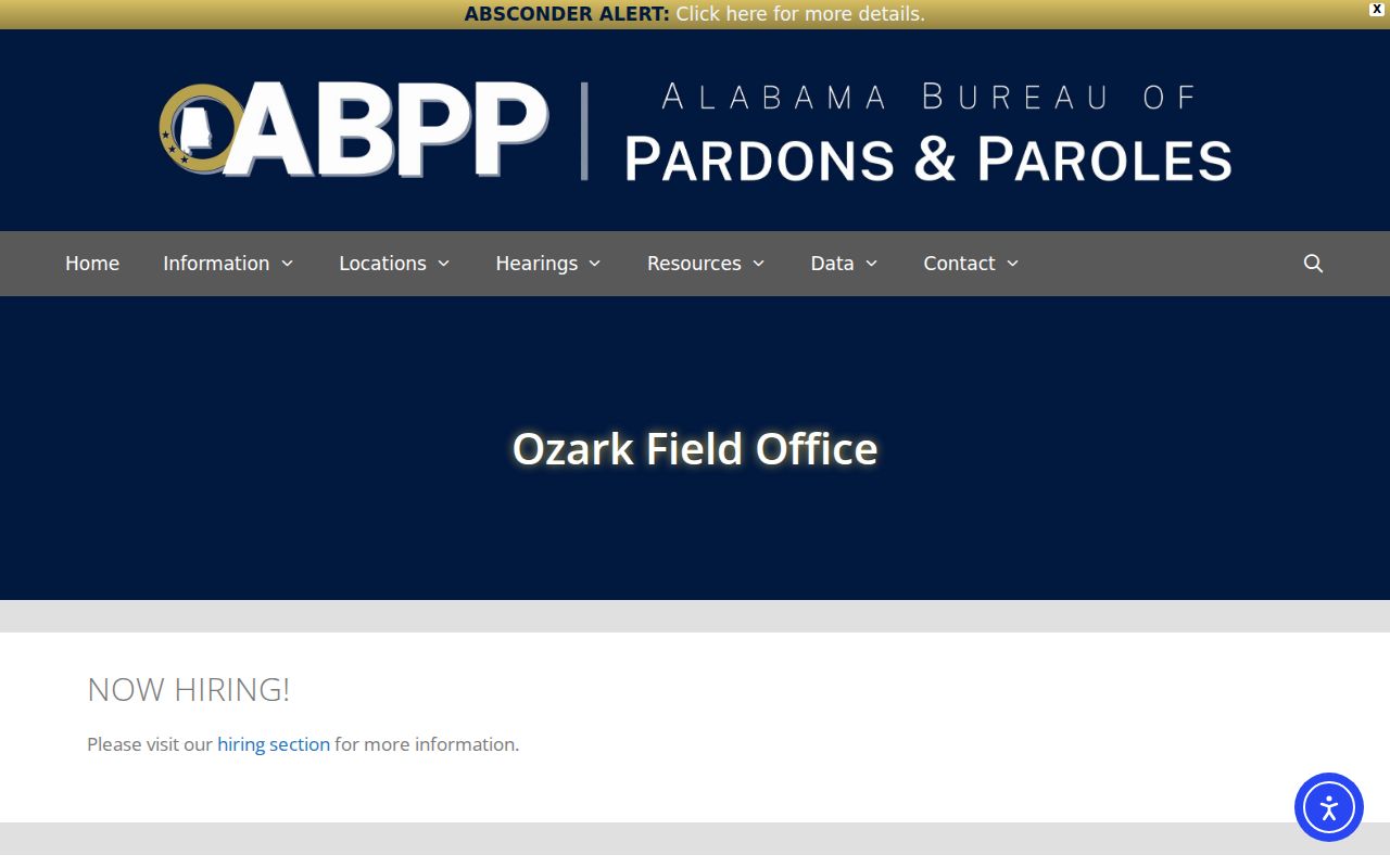 Dale County criminal record supervision at Ozark field office