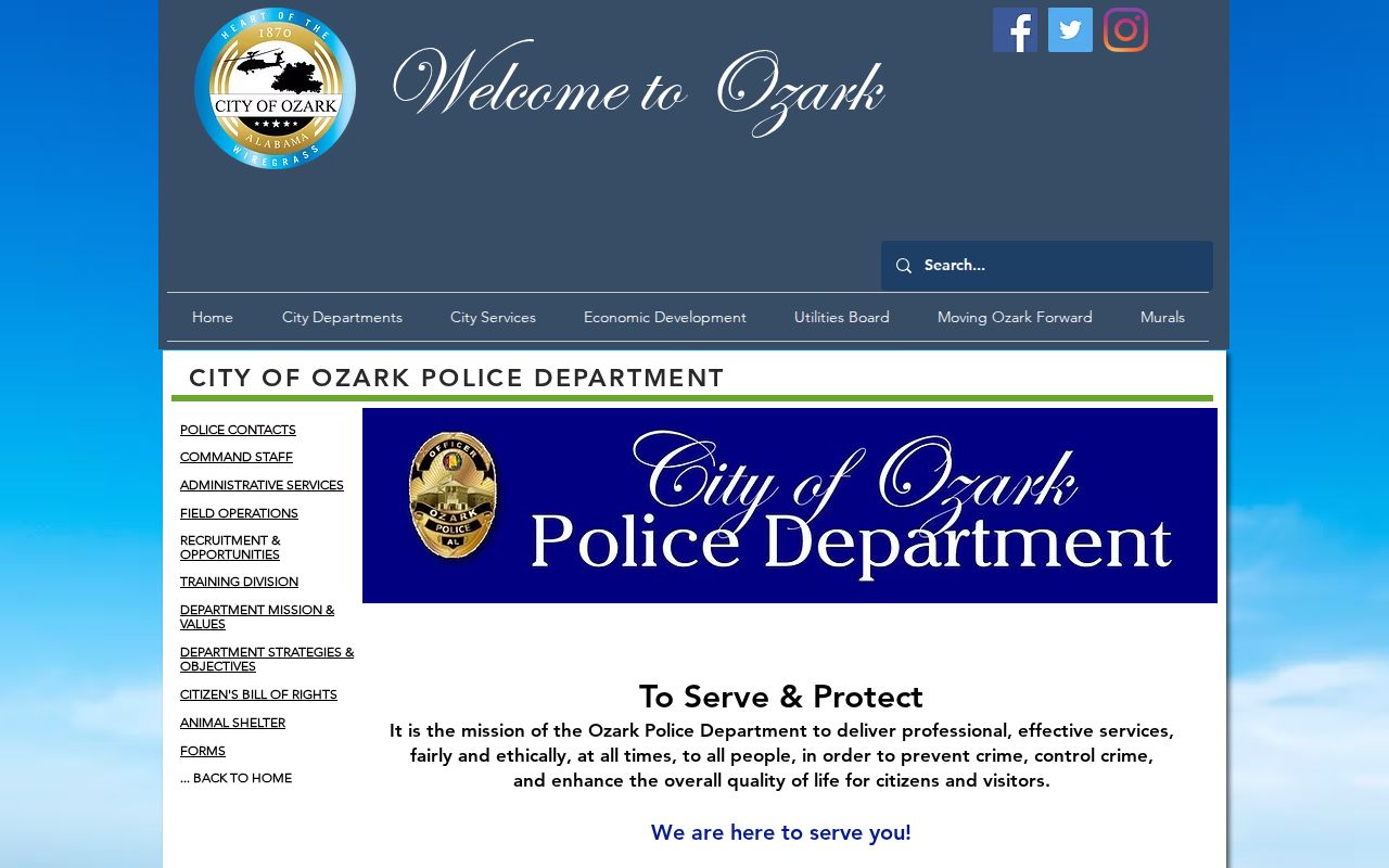 Ozark criminal records police department information