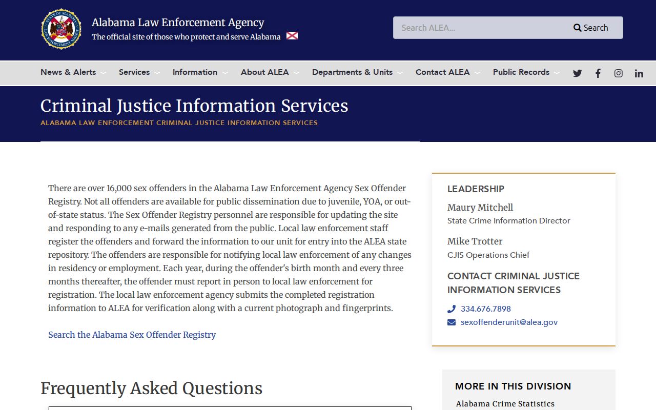 ALEA update guidance for Dale County sex offender records
